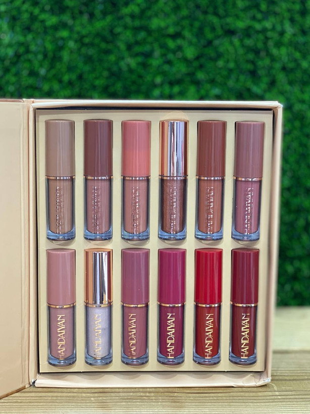 پک رژ لب مایع مات و شاین ۱۲ عددی برند هندیان بسیار باکیفیت