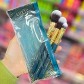 ست براش آرایشی زنانه کیف دار برند لوکسی سه تیکه پر تراکم و کاربردی